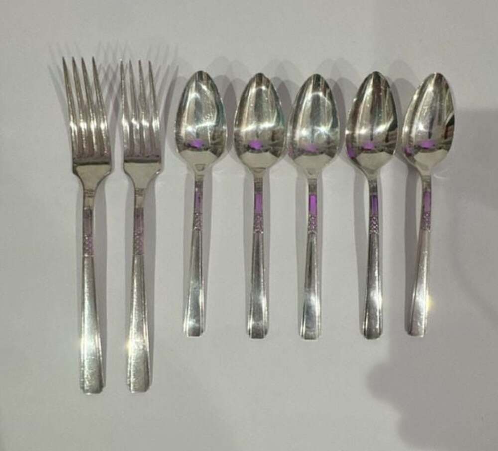 Vintage 1881 Rogers Silverplate Flatware Set - 2 Forks and 5 Spoons